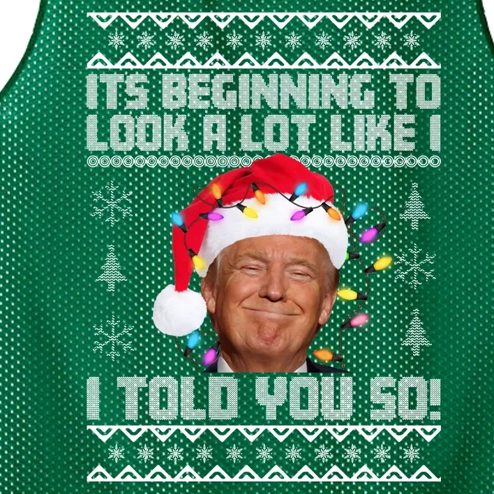 Its Beginning To Look A Like I Told You So Ugly Christmas Mesh Reversible Basketball Jersey Tank