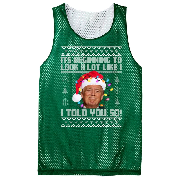 Its Beginning To Look A Like I Told You So Ugly Christmas Mesh Reversible Basketball Jersey Tank