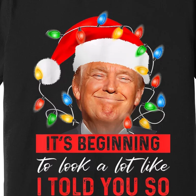 ItS Beginning To Look A Lot Like I Told You So Trump Xmas Premium T-Shirt