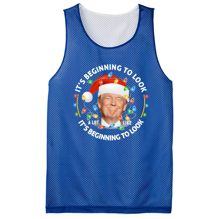 It's Beginning To Look A Lot Like I Told You So Trump Xmas Gift Mesh Reversible Basketball Jersey Tank