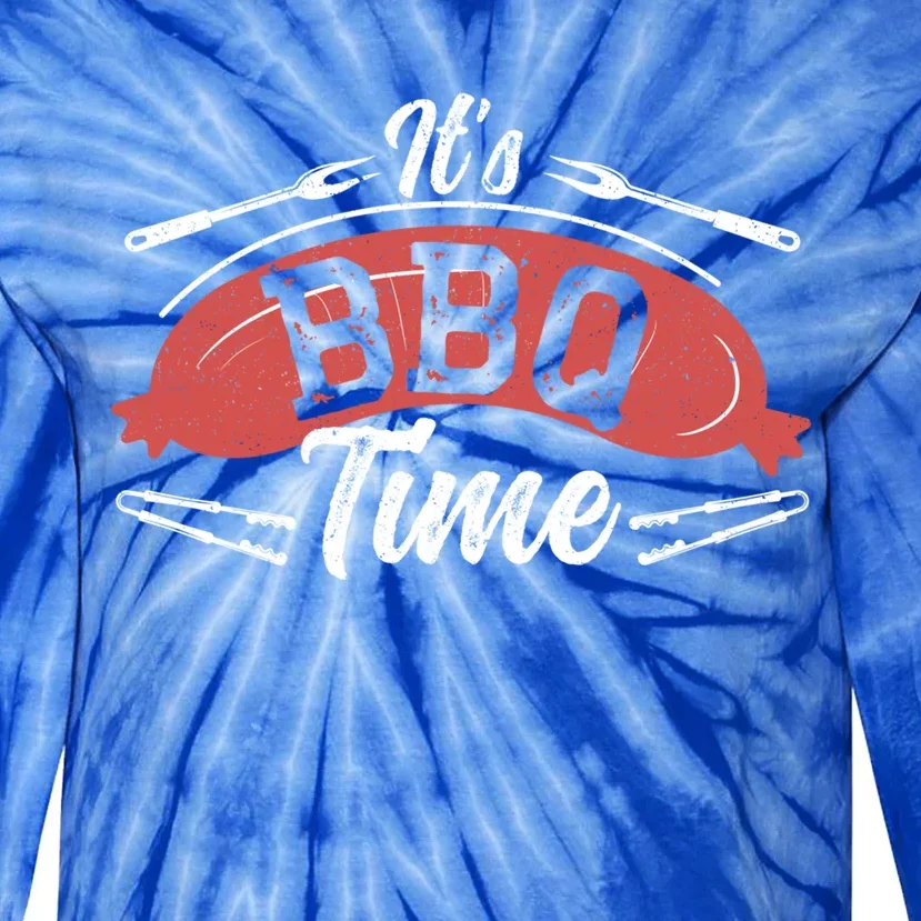 It's Bbq Time Grilling Grillmaster Barbecue Gift Tie-Dye Long Sleeve Shirt