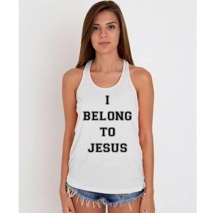 I Belong To Jesus Christian Gym Apparel Christian Dad Women's Knotted Racerback Tank