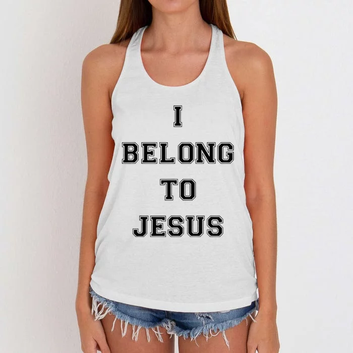 I Belong To Jesus Christian Gym Apparel Christian Dad Women's Knotted Racerback Tank