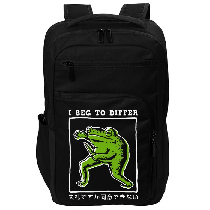 I Beg To Differ Frog Japanese Impact Tech Backpack