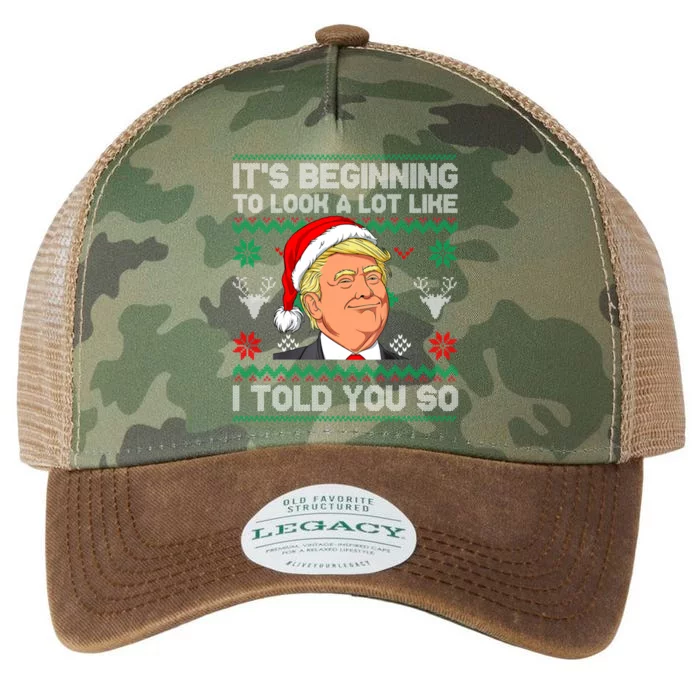 ItS Beginning To Look A Lot Like I Told You So Trump 2024 Xmas Christmas Legacy Tie Dye Trucker Hat