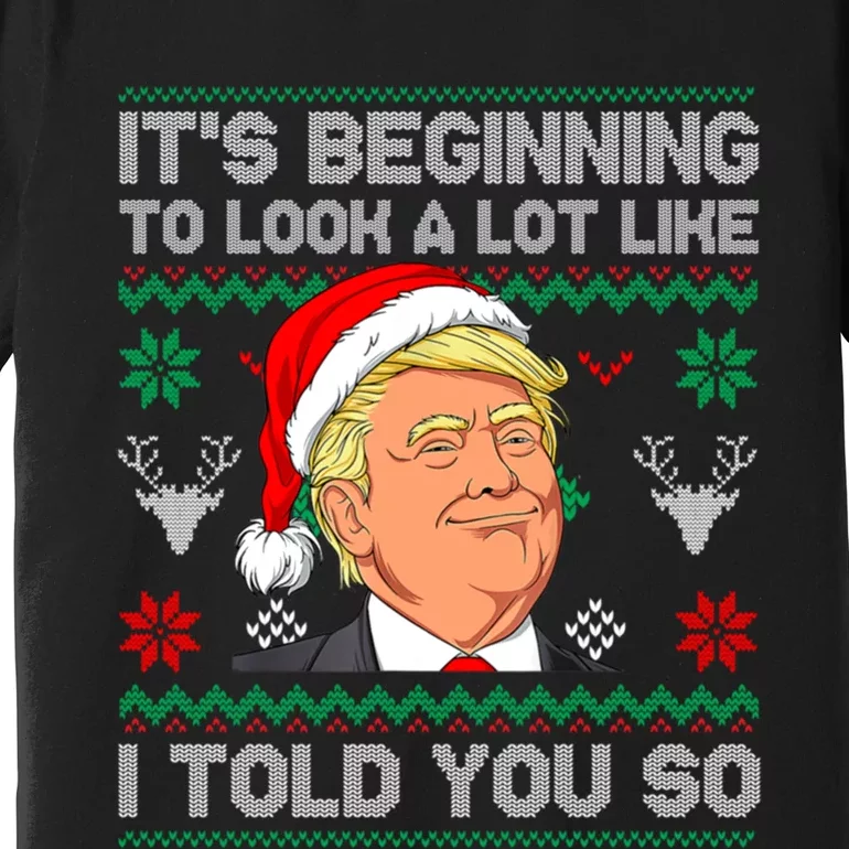 ItS Beginning To Look A Lot Like I Told You So Trump 2024 Xmas Christmas Premium T-Shirt