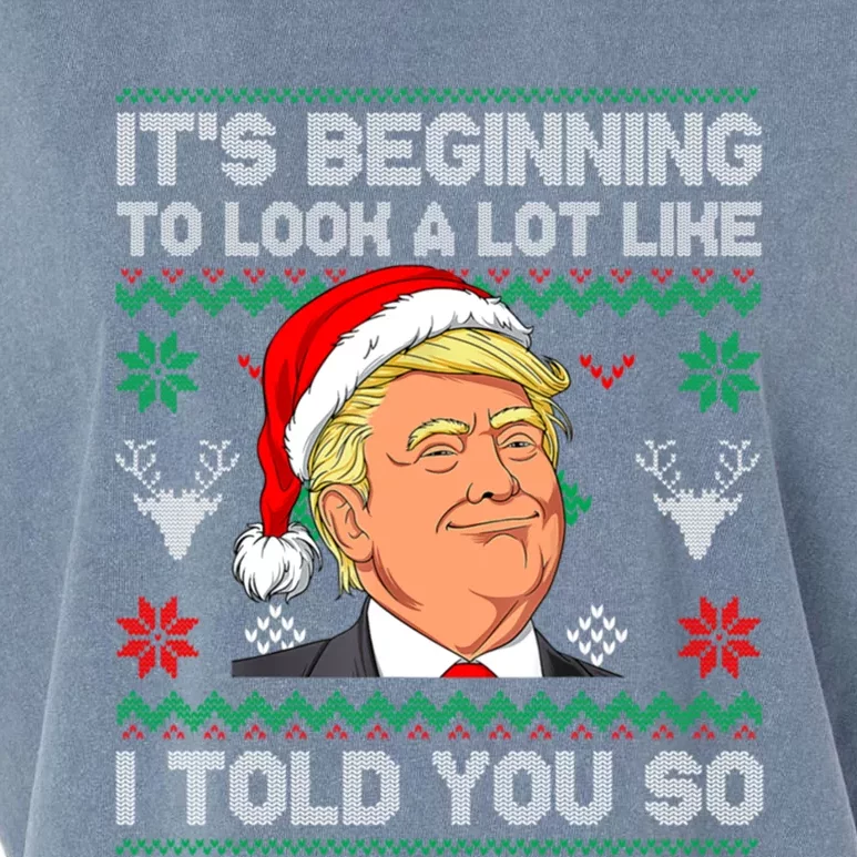 ItS Beginning To Look A Lot Like I Told You So Trump 2024 Xmas Christmas Garment-Dyed Women's Muscle Tee