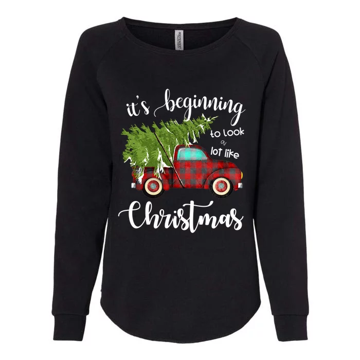 Its Beginning To Look A Lot Like Christmas Vintage Truck Gift Womens California Wash Sweatshirt