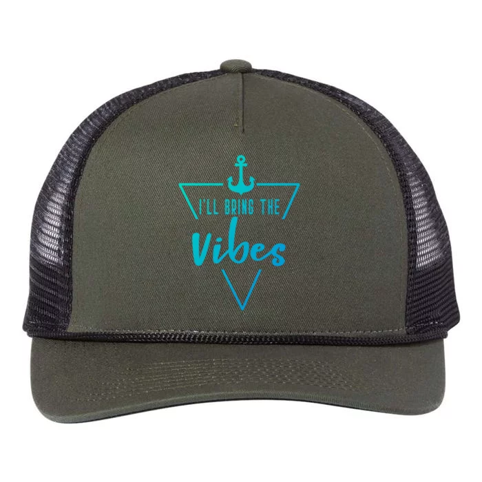 Ill Bring The Vibes Bride Bridesmaid Boat Beach Cruise Gift Retro Rope Trucker Hat Cap