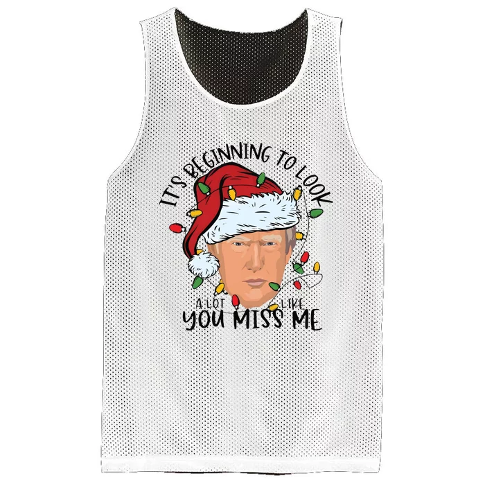 Its Beginning To Look A Lot Like You Miss Me Trump Mesh Reversible Basketball Jersey Tank