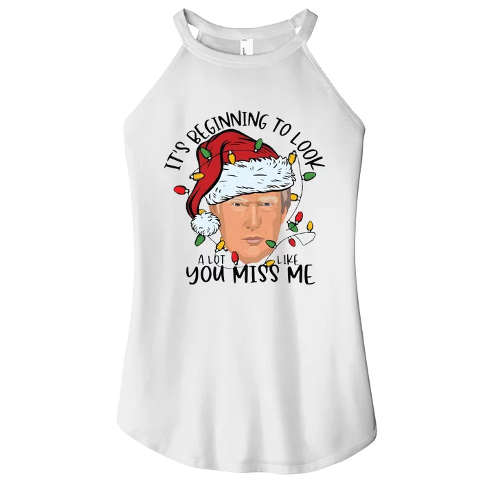 Its Beginning To Look A Lot Like You Miss Me Trump Women’s Perfect Tri Rocker Tank