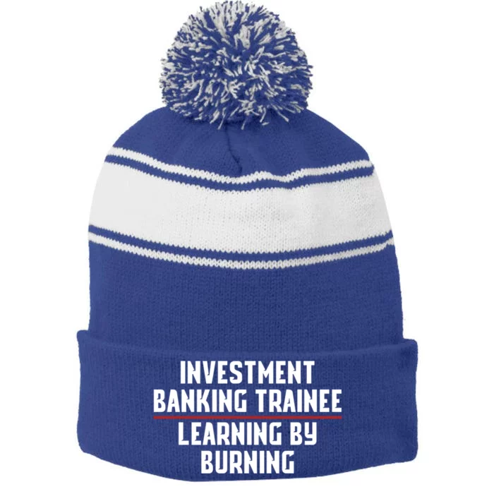 Investt Banking Trainee Broker Investor Banker Capitalist Gift Stripe Pom Pom Beanie