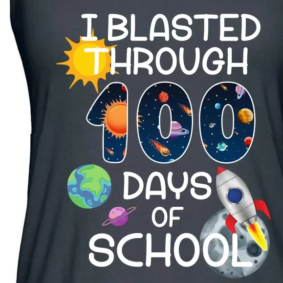 I Blasted Through 100 Days Of School Galaxy Ladies Essential Flowy Tank