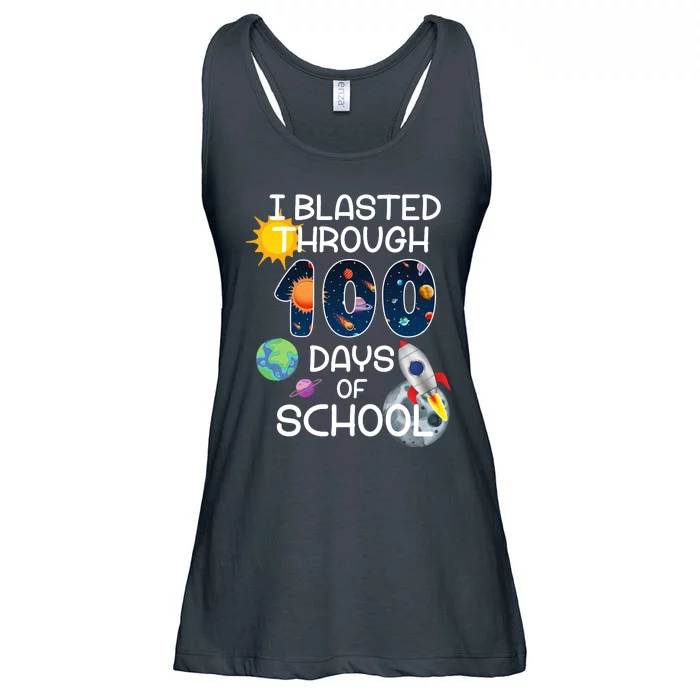 I Blasted Through 100 Days Of School Galaxy Ladies Essential Flowy Tank