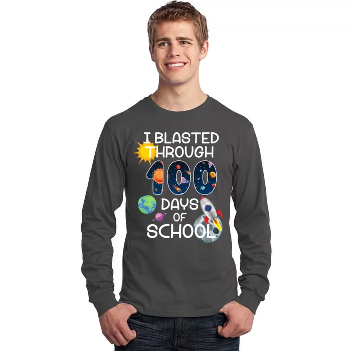 I Blasted Through 100 Days Of School Galaxy Tall Long Sleeve T-Shirt