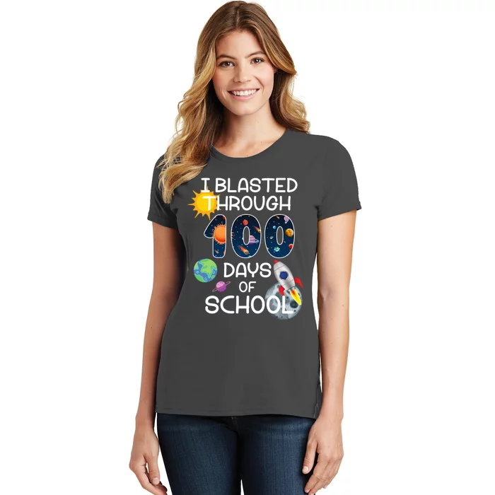 I Blasted Through 100 Days Of School Galaxy Women's T-Shirt