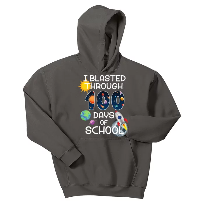 I Blasted Through 100 Days Of School Galaxy Kids Hoodie