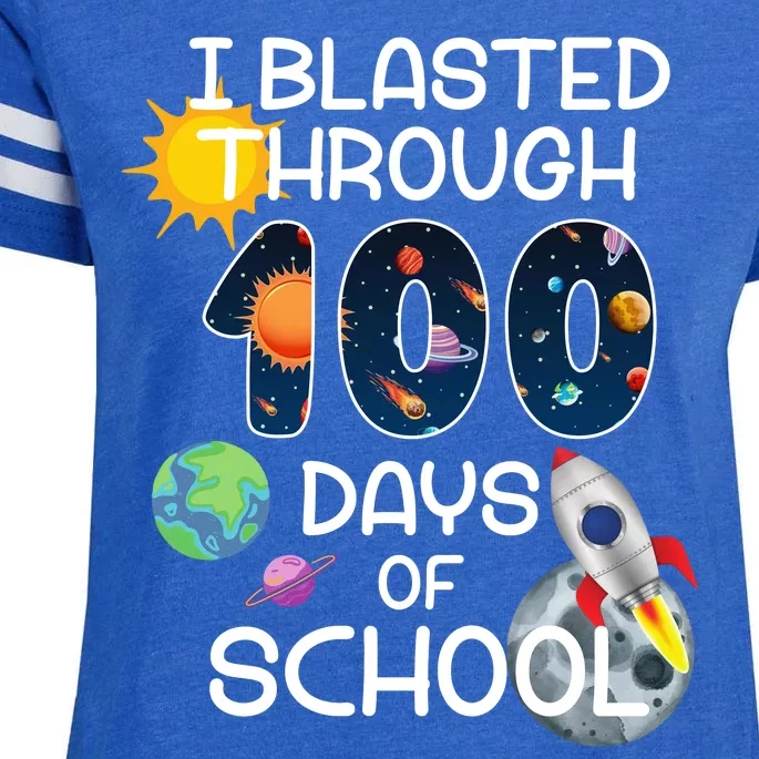 I Blasted Through 100 Days Of School Galaxy Enza Ladies Jersey Football T-Shirt