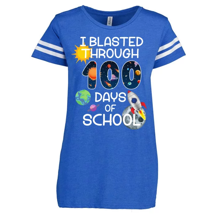 I Blasted Through 100 Days Of School Galaxy Enza Ladies Jersey Football T-Shirt