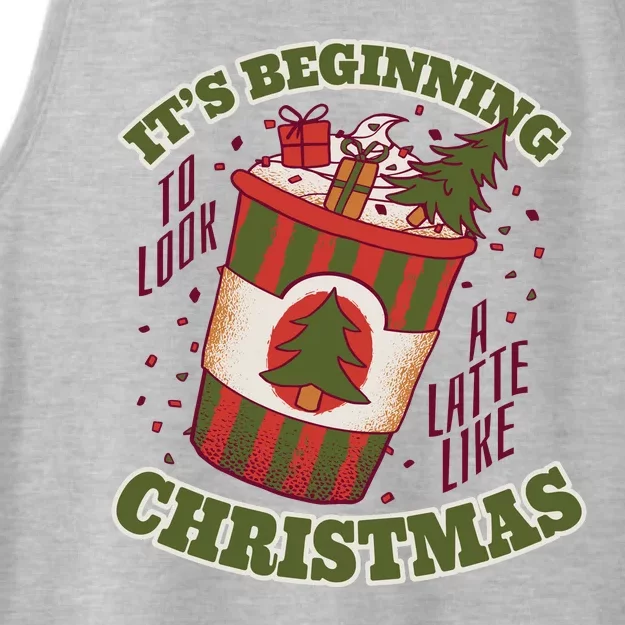 It's Beginning To Look A Latte Like Christmas Caffeine Lover Ladies Tri-Blend Wicking Tank