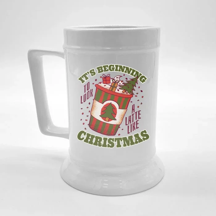 It's Beginning To Look A Latte Like Christmas Caffeine Lover Front & Back Beer Stein