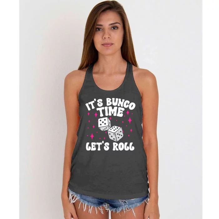 ItS Bunco Time Bunco Game Women's Knotted Racerback Tank