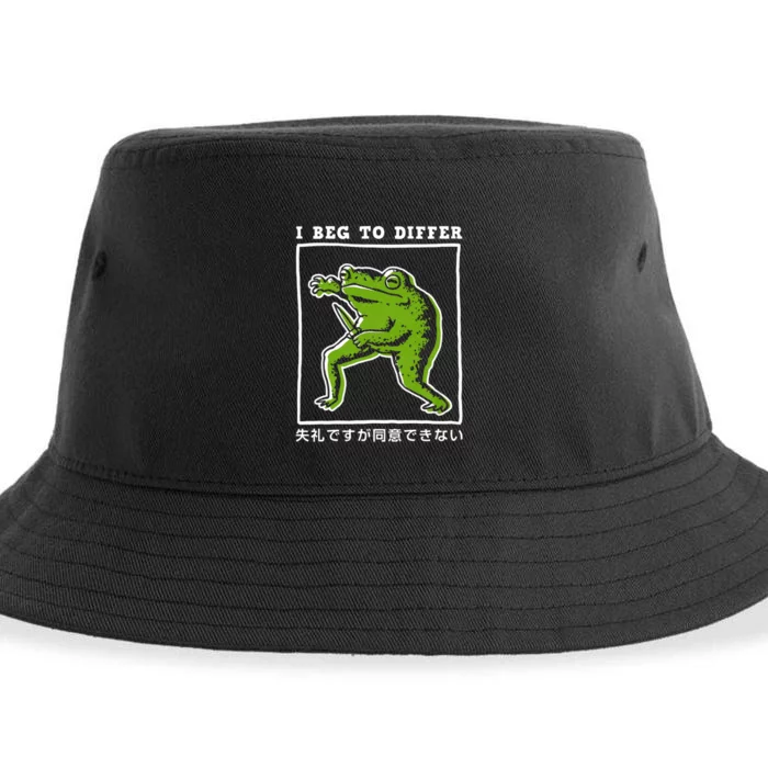 I Beg To Differ Frog Japanese Sustainable Bucket Hat