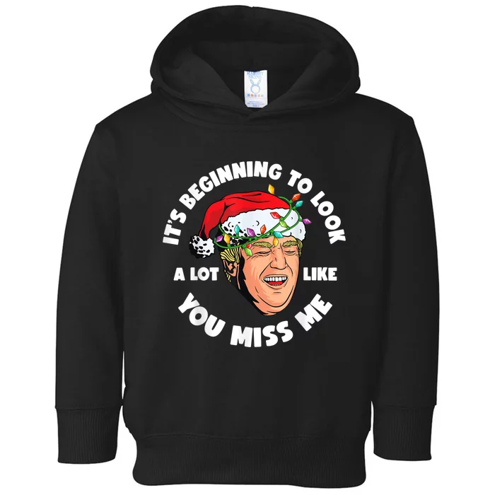 Its Beginning To Look A Lot Like You Miss Me Trump Christmas Toddler Hoodie