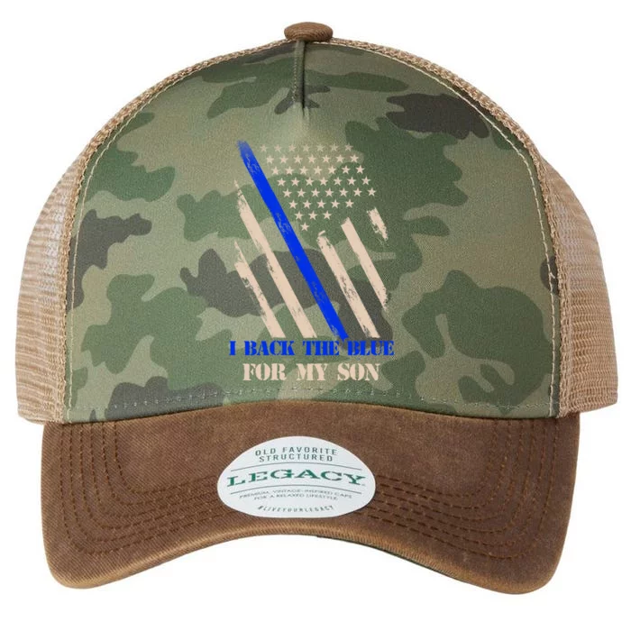 I Back The Blue For My Son Proud Police Officers Mom Dad Cute Gift Legacy Tie Dye Trucker Hat