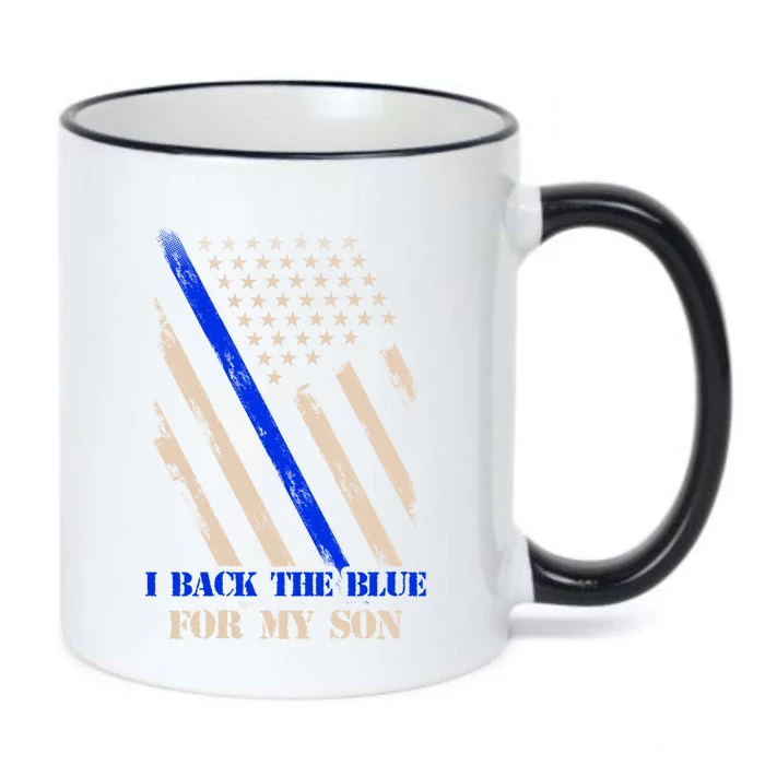 I Back The Blue For My Son Proud Police Officers Mom Dad Cute Gift Black Color Changing Mug