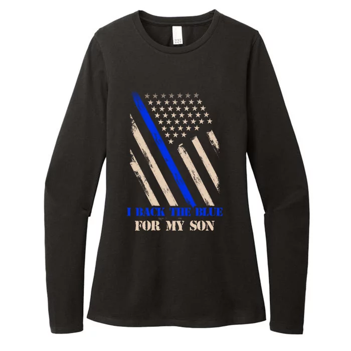 I Back The Blue For My Son Proud Police Officers Mom Dad Cute Gift Womens CVC Long Sleeve Shirt