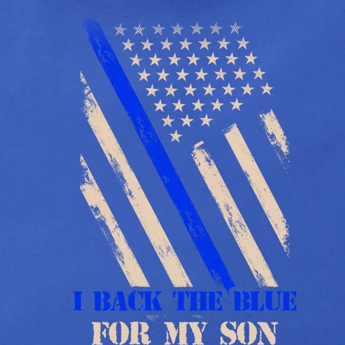 I Back The Blue For My Son Proud Police Officers Mom Dad Cute Gift Zip Tote Bag