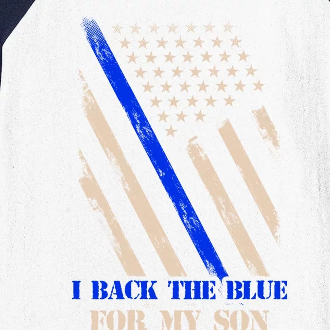 I Back The Blue For My Son Proud Police Officers Mom Dad Cute Gift Baseball Sleeve Shirt