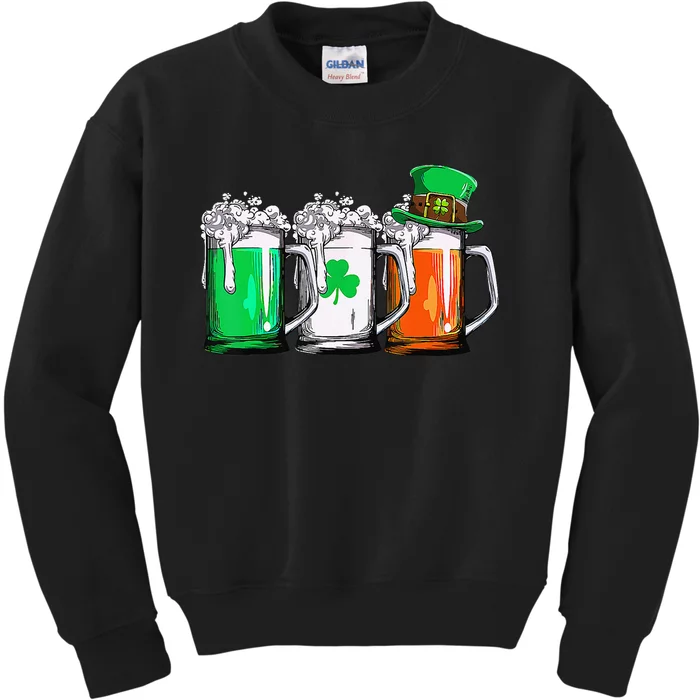 Irish Beer Tee Ireland Flag St Patricks Day Kids Sweatshirt