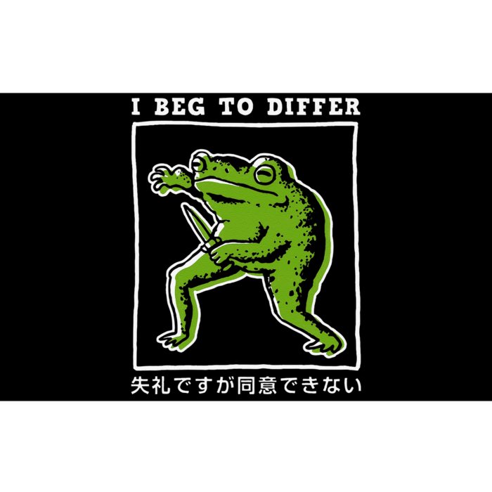 I Beg To Differ Frog Japanese Gift Bumper Sticker