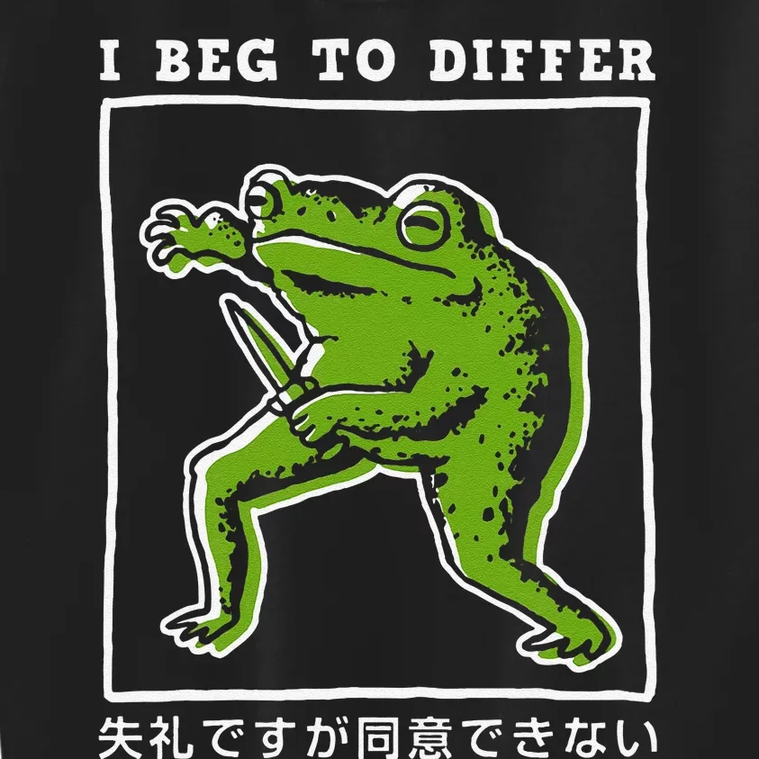 I Beg To Differ Frog Japanese Gift Kids Sweatshirt