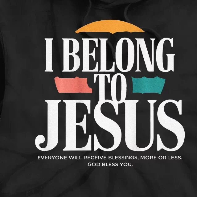 I Belong To Jesus Cross Minimalist Christian Tie Dye Hoodie