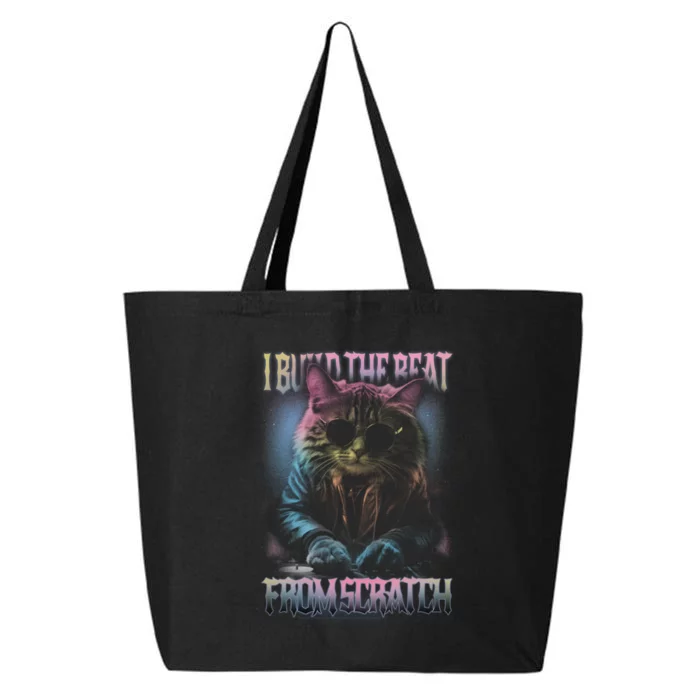 I Build The Beat From Scratch Funny Cosmic Dj Cat 25L Jumbo Tote