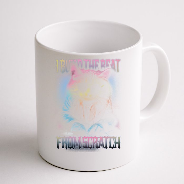 I Build The Beat From Scratch Funny Cosmic Dj Cat Front & Back Coffee Mug