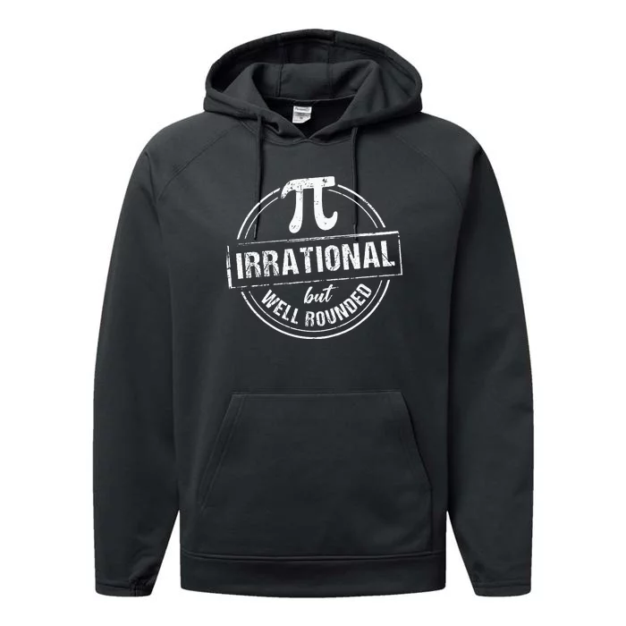 Irrational But Well Rounded Funny Pi Day Teacher Performance Fleece Hoodie