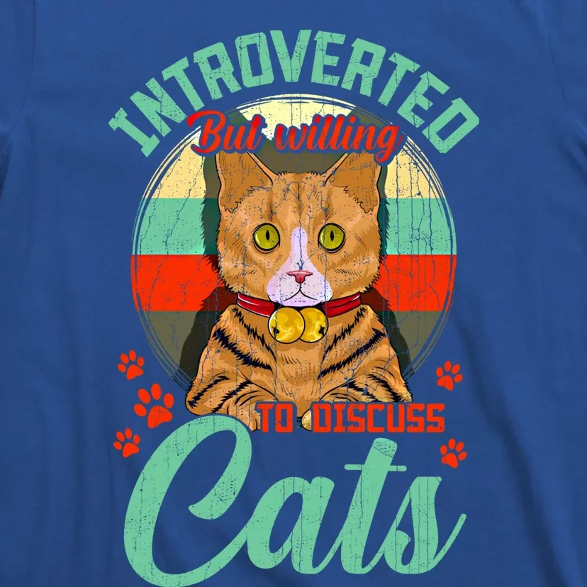 Introverted But Willing To Discuss Cats Cute Kitty Gift T-Shirt