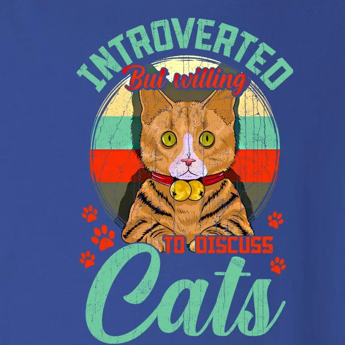 Introverted But Willing To Discuss Cats Cute Kitty Gift Toddler Long Sleeve Shirt