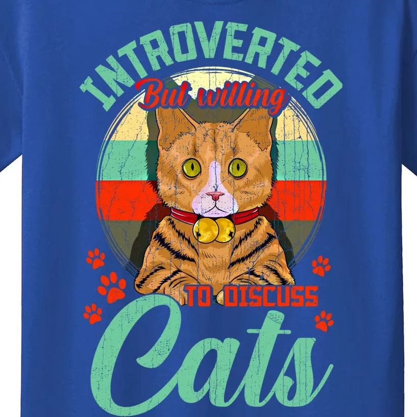 Introverted But Willing To Discuss Cats Cute Kitty Gift Kids T-Shirt