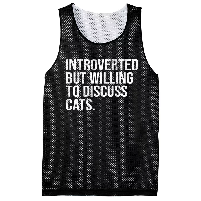 Introverted But Willing To Discuss Cats Introverts Mesh Reversible Basketball Jersey Tank