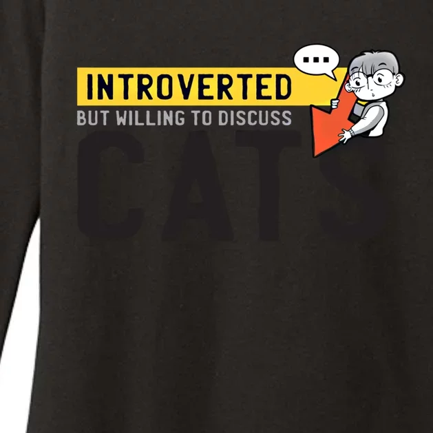 Introverted But Willing To Discuss Cats Funny Shy Anime Funny Gift Womens CVC Long Sleeve Shirt