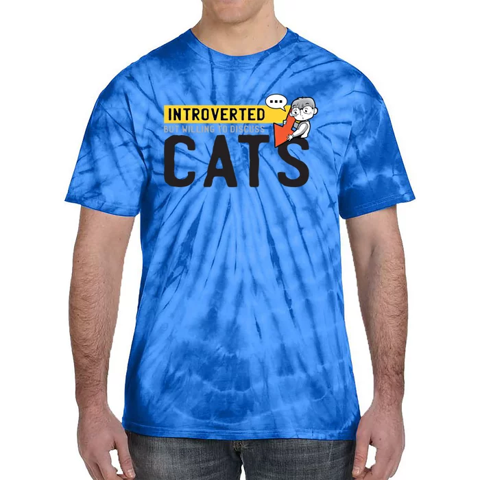 Introverted But Willing To Discuss Cats Funny Shy Anime Funny Gift Tie-Dye T-Shirt