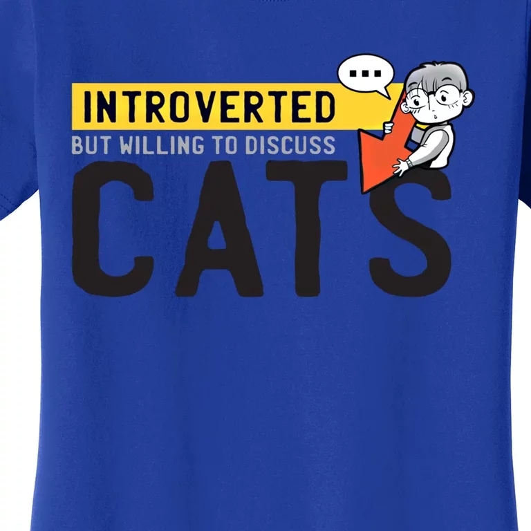 Introverted But Willing To Discuss Cats Funny Shy Anime Funny Gift Women's T-Shirt