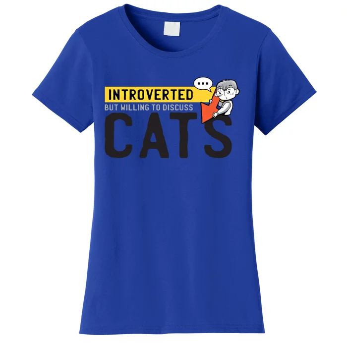 Introverted But Willing To Discuss Cats Funny Shy Anime Funny Gift Women's T-Shirt