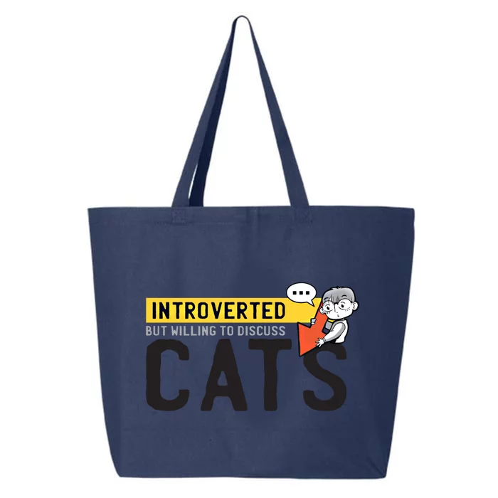 Introverted But Willing To Discuss Cats Funny Shy Anime Funny Gift 25L Jumbo Tote