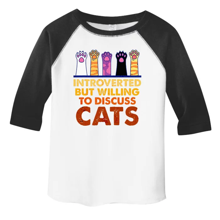 Introverted But Willing To Discuss Cats Funny Cat Lover Toddler Fine Jersey T-Shirt